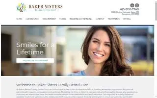 Baker Sisters Family Dental Care website