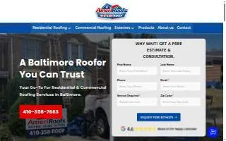 AMERIROOFS Roofing Siding Gutters of Pikesville website