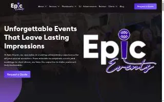 Epic Events DMV website