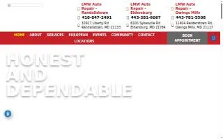 LMW Auto Repair - Owings Mills website