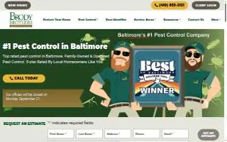 Brody Brothers Pest Control of Rockville website