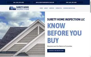 Surety Home Inspection LLC website