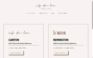 Café Dear Leon website