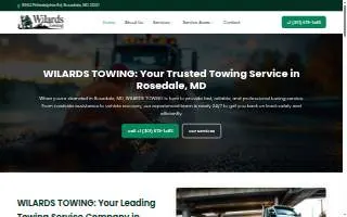 Wilards Towing of Rosedale website