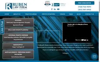 Ruben Law Firm website