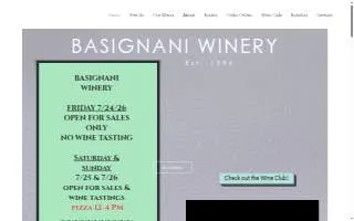 Basignani Winery website