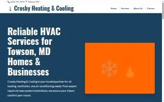 Crosby Heating & Cooling website