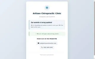 Artisan Chiropractic Clinic of Waldorf website