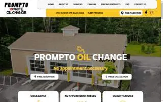 Prompto 10 Minute Oil Change website