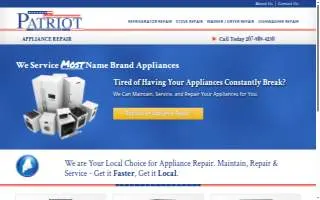 Patriot Appliance Repair website