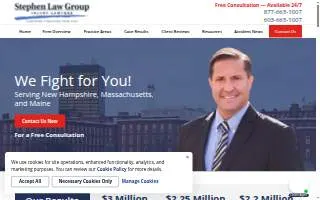 Stephen Law Group Injury Lawyers of Biddeford website