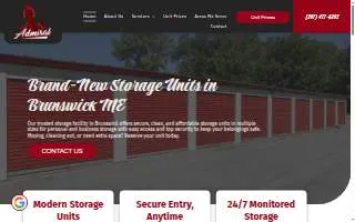 Admiral Self Storage website