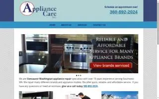 Appliance Care Inc. website