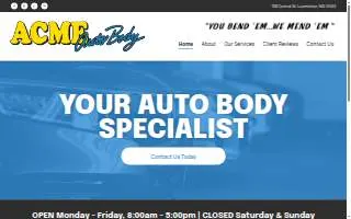 Acme Body Shop Inc of Portland website