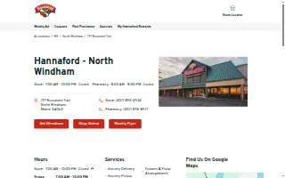 Hannaford Pharmacy website