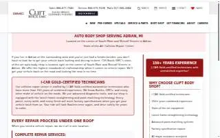 Clift Buick GMC Body Shop website