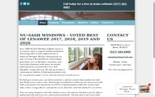 Nu-Sash Windows Michigan website