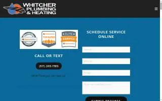 Whitcher Plumbing & Heating website