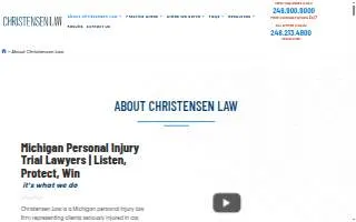 Christensen Law - Personal Injury Attorney of Ann Arbor website