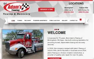 Bob Adams Towing website