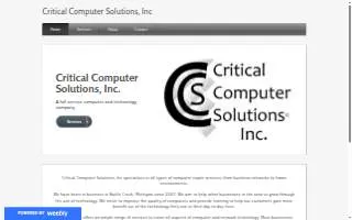 Critical Computer Solutions, Inc. website