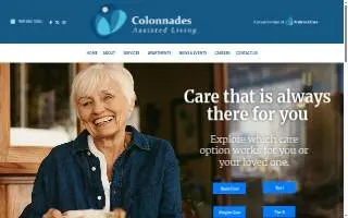 Colonnades Assisted Living website