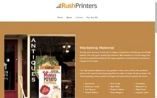 Rush Printers website