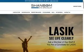 Shanbom Eye Specialist Lasik & Cataract website