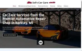 Sol's Car Care website