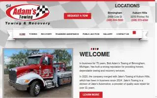 Bob Adams Towing of Beverly Hills website