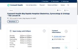 Corewell Health Big Rapids Hospital Obstetrics, Gynecology & Urology