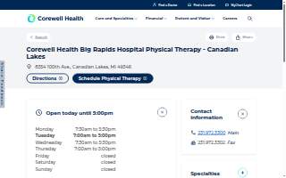 Corewell Health Big Rapids Hospital Outpatient Physical Therapy - Canadian Lakes