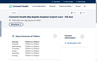 Corewell Health Big Rapids Hospital Urgent Care