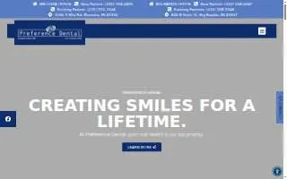Preference Dental (Mecosta) website