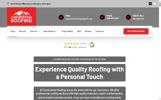 Cornerstone Roofing & Home Improvements website
