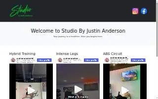 Studio By Justin Anderson website