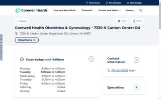 Corewell Health Obstetrics & Gynecology - 7330 N Canton Center Rd