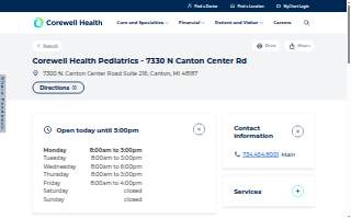 Corewell Health Pediatrics - 7330 N Canton Center Rd