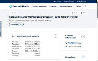 Corewell Health Weight Control Center - 6300 N Haggerty Rd