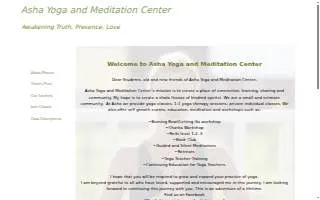 Asha Yoga And Meditation Center website