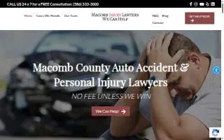 Macomb Injury Lawyers website