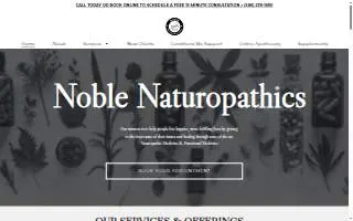 Noble Naturopathics Holistic Medicine website