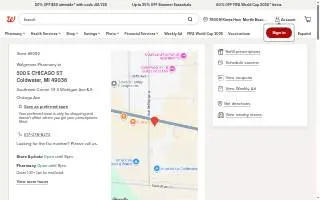 Walgreens Pharmacy of Coldwater website