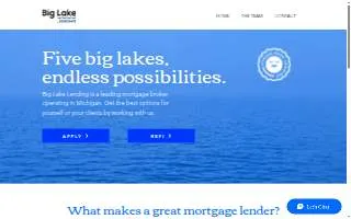 Big Lake Lending of Comstock Park website