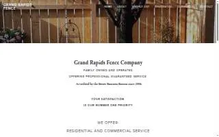 Grand Rapids Fence Company of Cutlerville website