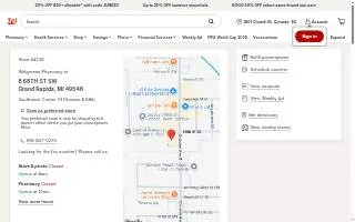 Walgreens of Cutlerville website