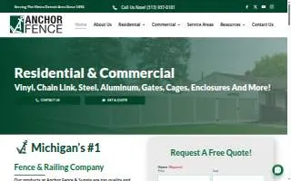 Anchor Fence Inc. of Dearborn website