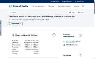 Corewell Health Dearborn Hospital Obstetrics & Gynecology - 4700 Schaefer Rd website