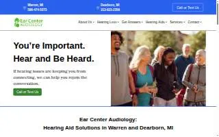 Ear Center Audiology of Dearborn website