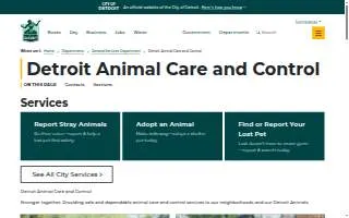 Detroit Animal Care and Control website